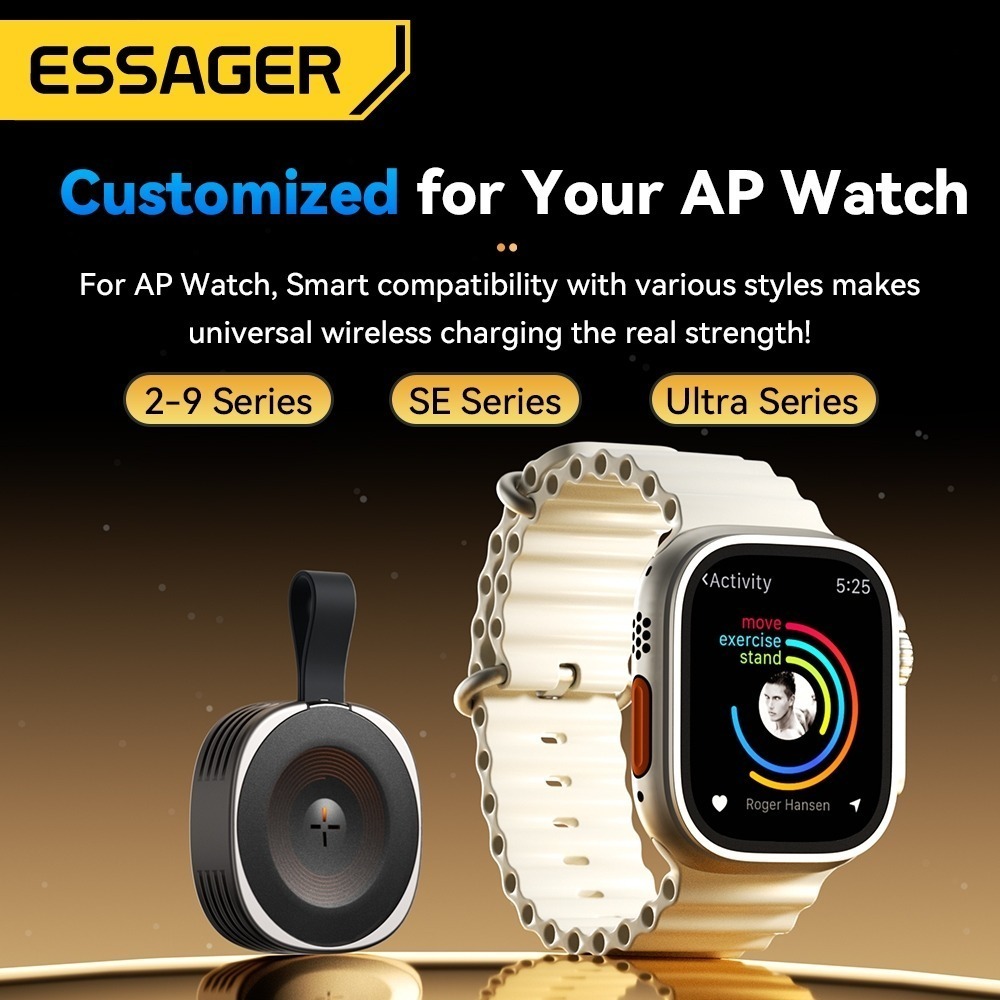 Essager 2.5w สมาร์ทชิป AP นาฬิกาไร้สายชาร์จสําหรับ IP นาฬิกา 8/9/10