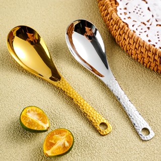 🌷ช้อนค้อนทุบช้อนสแตนเลสสไตล์วินเทจช้อนรับประทานอาหารเย็นแบบห…