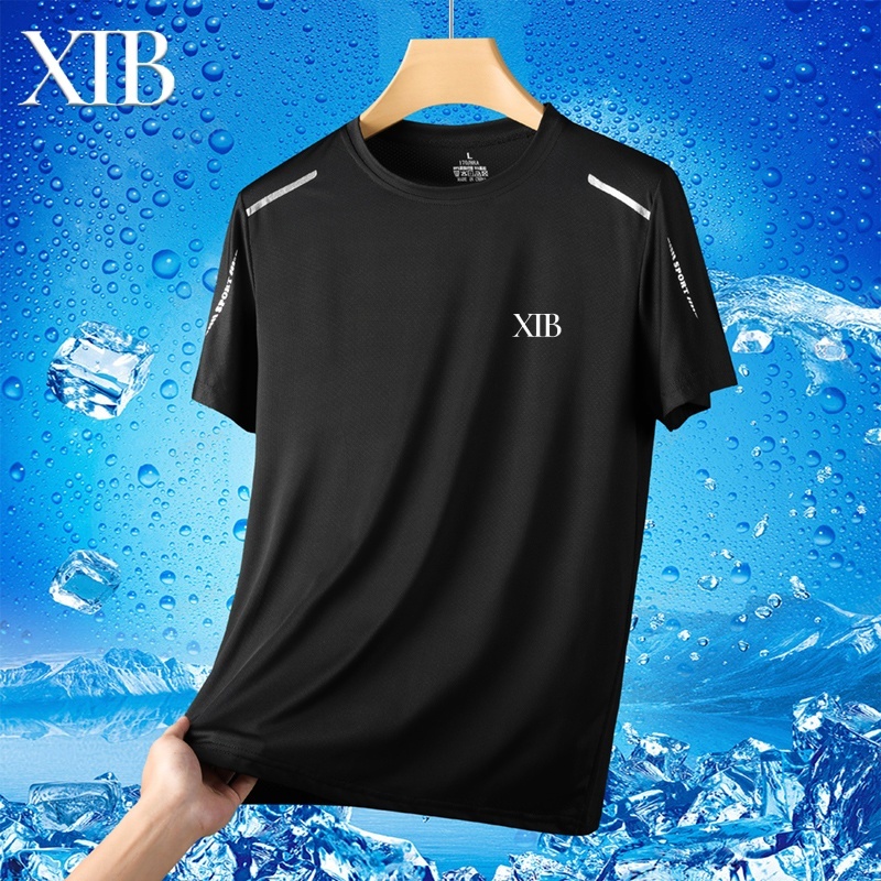 [สวมใส่ 40-100 กก.] M-5XL XTB ฤดูร้อนขนาดใหญ่ Quick-Drying Casual Fitness เสื้อยืดแขนสั้นผู้ชายยืดกี