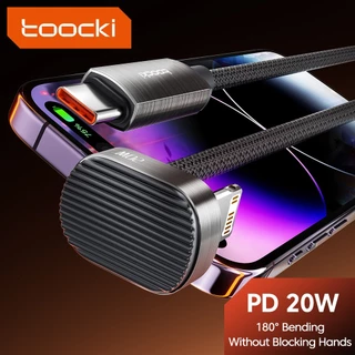 Toocki PD 20W U-Shaped 180 องศาข้อศอกประเภท C ถึง lOS สายเกมมือถือ USB C ถึง lOS สายชาร์จเร็ว