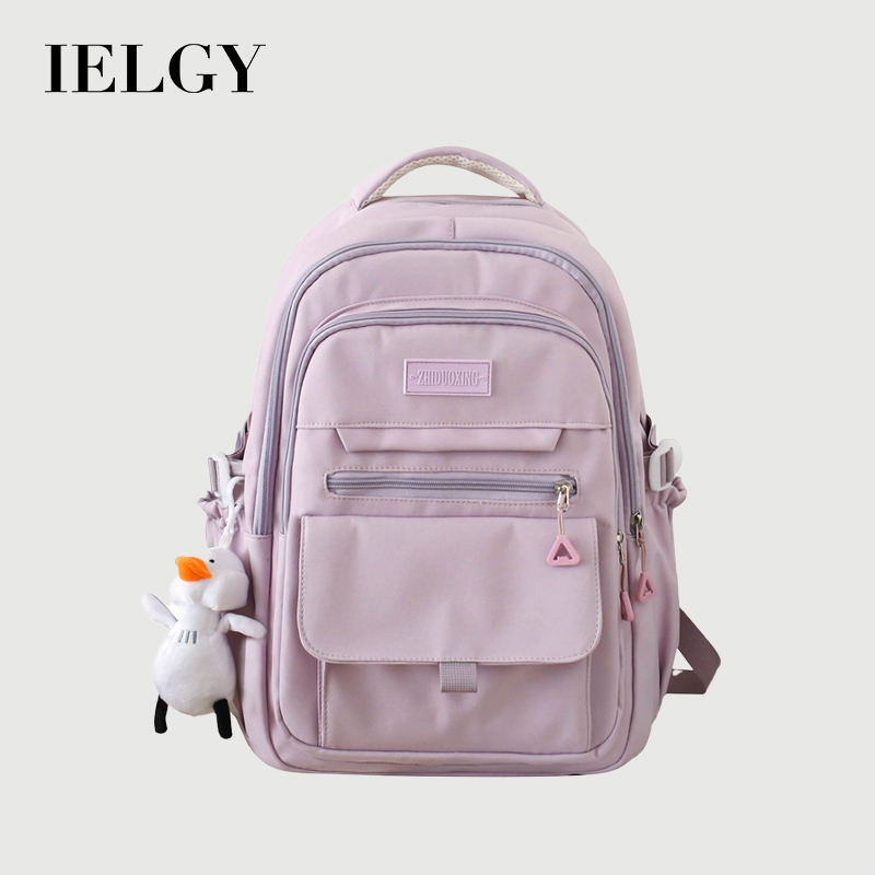 IELGY ไนลอนกระเป๋าเป้สะพายหลังกันน้ําผู้หญิงความจุขนาดใหญ่กระเป๋านักเรียน หลาย ออกแบบ ผู้ชายการจัดเก็บเป้สบายๆ