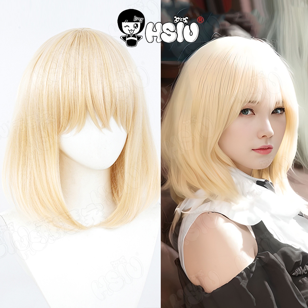 Misumi Uika คอสเพลย์วิกผม HSIU นมทองผมสั้นวิกผมสังเคราะห์ทนความร้อน+หมวกวิกผมอะนิเมะ BanG Dream! วิก