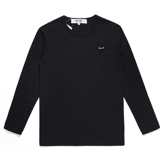 CDG Play Comme Des Garconสไตล์ใหม่เล่นผู้ชายผู้หญิงเสื้อยืดแขนยาวลําลอง 0215