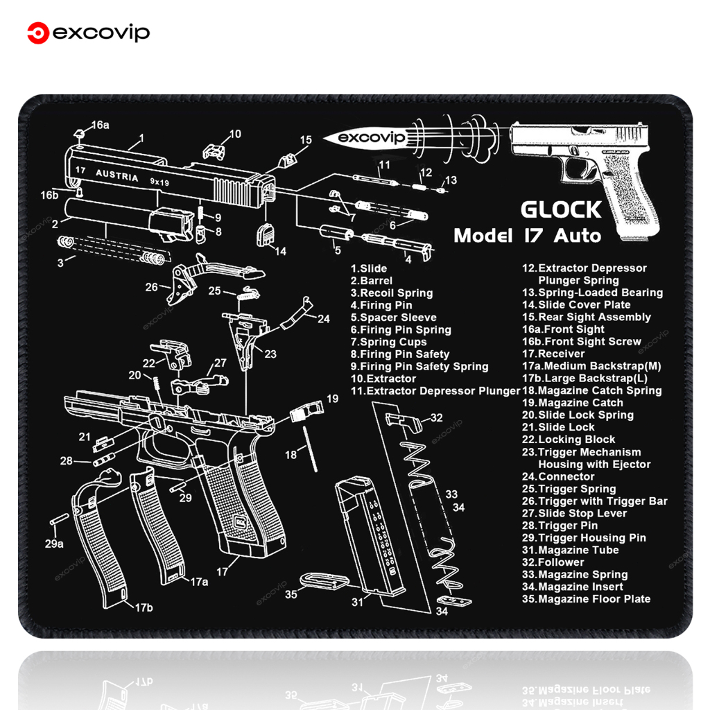 Glock17 Decomsition ภาพแผ่นรองเมาส์ขนาดใหญ่นุ่มสบาย Seaming แผ่นรองขนาดใหญ่ Dirt-Resistant Anti-Slip อุปกรณ์เสริมคอมพิวเตอร์