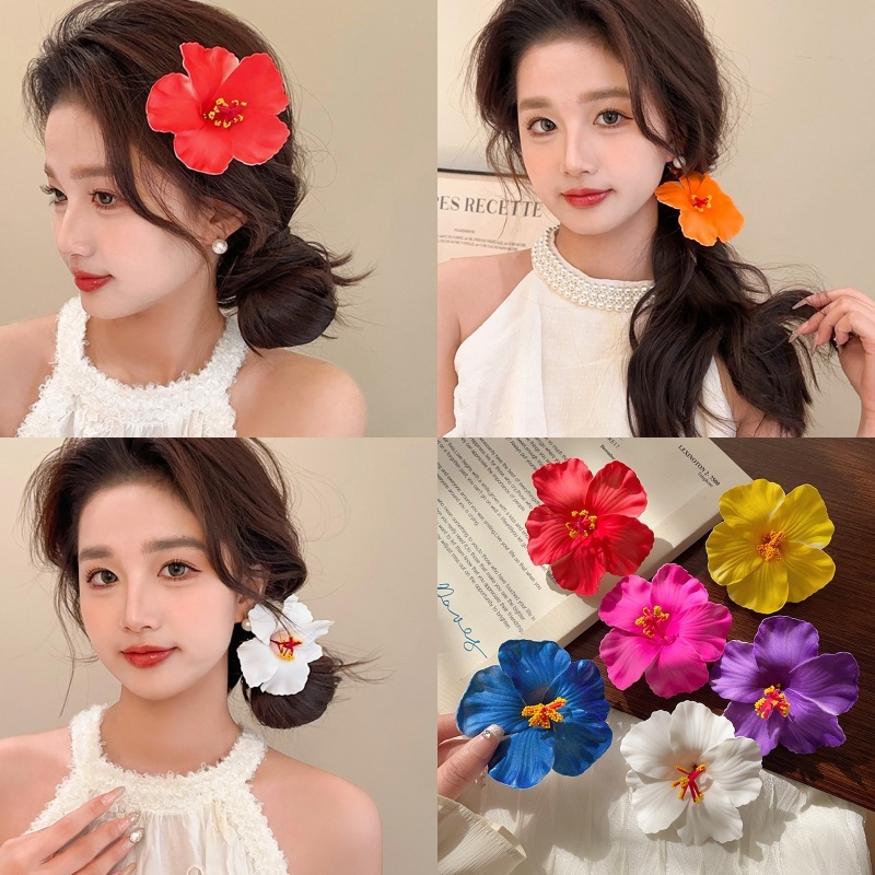 ลมวันหยุดริมทะเลจําลอง ฟูโซ กิ๊บติดผมดอกไม้ โดปามีน แฟชั่นร้อยกับเป็ดบิลคลิปอุปกรณ์ผมคุณภาพสูงขนาดเล็กหญิง