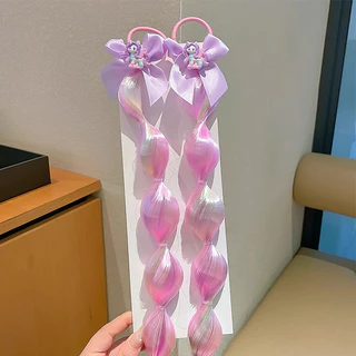 เด็ก Little Pony Pony วิกผม Bubble Braid Bow ยางรัดสาว Bubble Braid เชือกผม