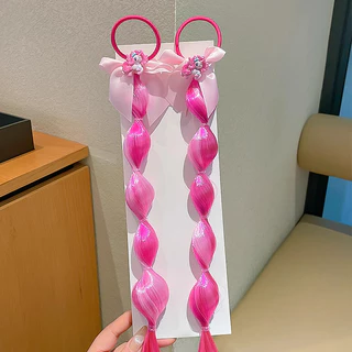 เด็ก Little Pony Pony วิกผม Bubble Braid Bow ยางรัดสาว Bubble Braid เชือกผม
