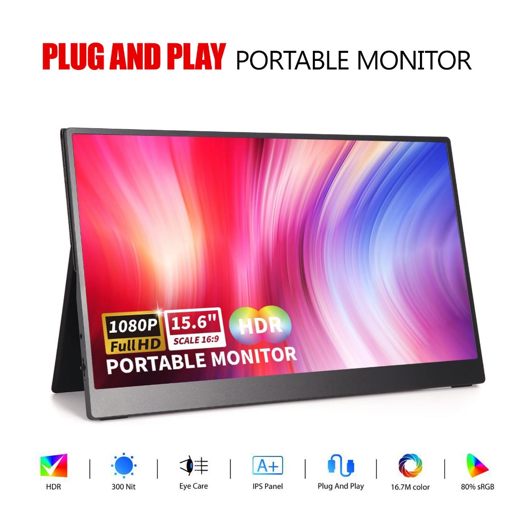 จอภาพแบบพกพา 14/15.6 นิ้วภายนอก 1080P HDR PC Gameing Monitor สําหรับสวิทช์ PS4 โทรศัพท์แล็ปท็อป XBOX