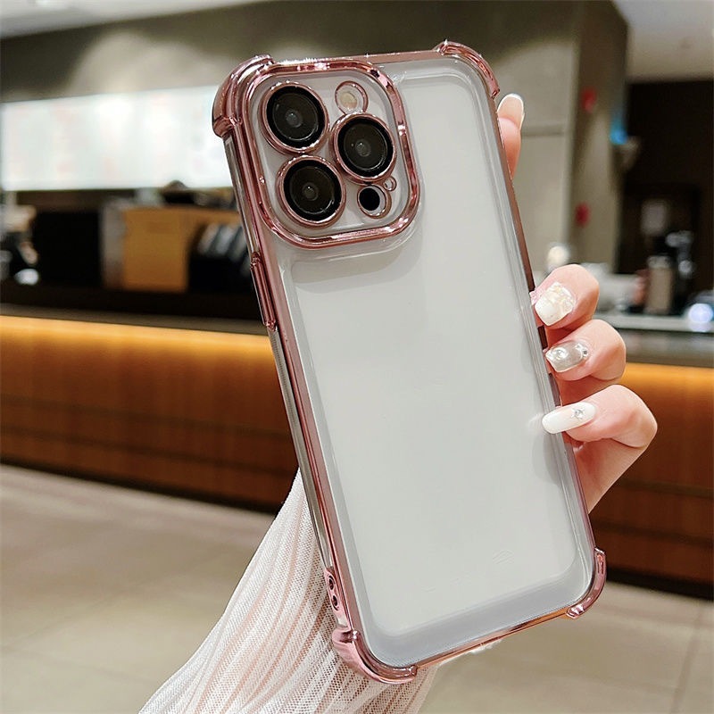 เคส Oppo A3X 4G A98 5G A97 5G A78 5G A53 A33 A76 A96 A92 A52 สี่มุม เปลือกอ่อน ป้องกันการตก ถุงลมนิร