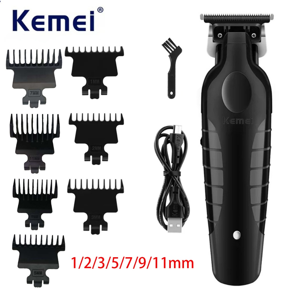 Kemei 2299 ตัดผมตัดผมไร้สาย Trimmer 0 มม.Carbon Gapped แกะสลัก Clipper รายละเอียด Professional ไฟฟ้าเสร็จสิ้นเครื่องตัด