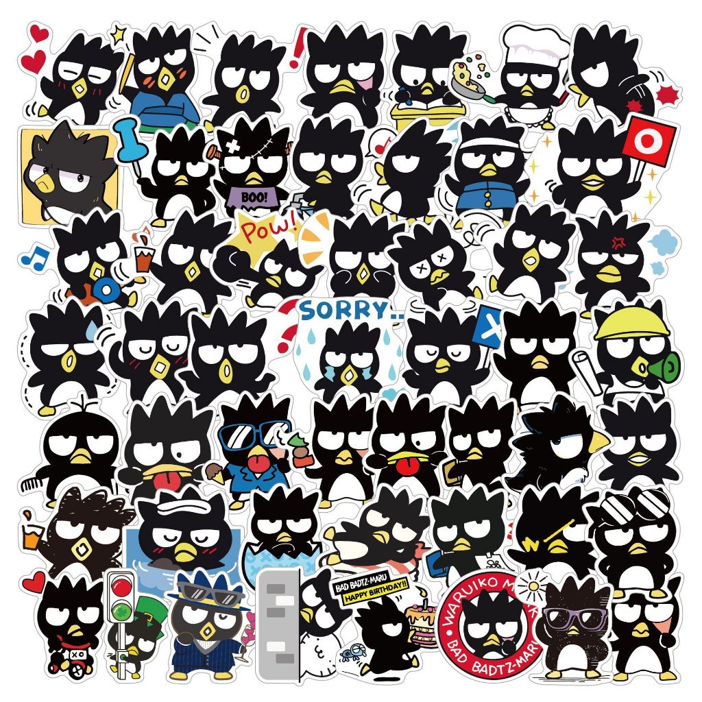 50 ชิ้น BADTZ-MARU XO สติ๊กเกอร์ PVC กันน้ําลายการ์ตูนน่ารัก (2)