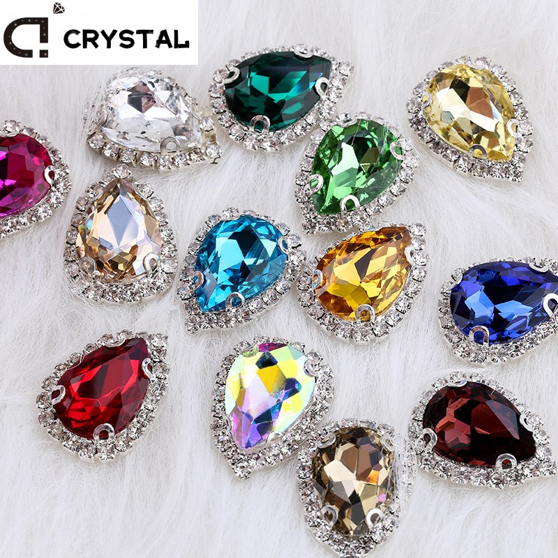 10 ชิ้น DR รูปร่าง Rhinestones สีสันสดใส Feltback แก้วคริสตัลเย็บบนหินใช้สําหรับชุดแต่งงาน