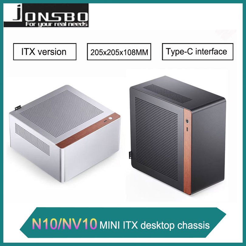 Jonsbo N10/NV10 แชสซีเดสก์ท็อปขนาดเล็ก ITX สีดําพร้อมเปลือกอลูมิเนียมอัลลอยด์ที่สามารถยืนหรือนอนได้