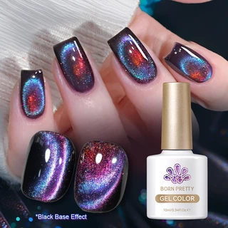 BORN PRETTY 9D Star Sky Cat Eyes Magnetic Nail Gel Polish Shine Glitter UV LED เคลือบเงาแต่งเล็บฐานสีดําต้องการ