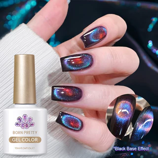 BORN PRETTY 9D Star Sky Cat Eyes Magnetic Nail Gel Polish Shine Glitter UV LED เคลือบเงาแต่งเล็บฐานสีดําต้องการ