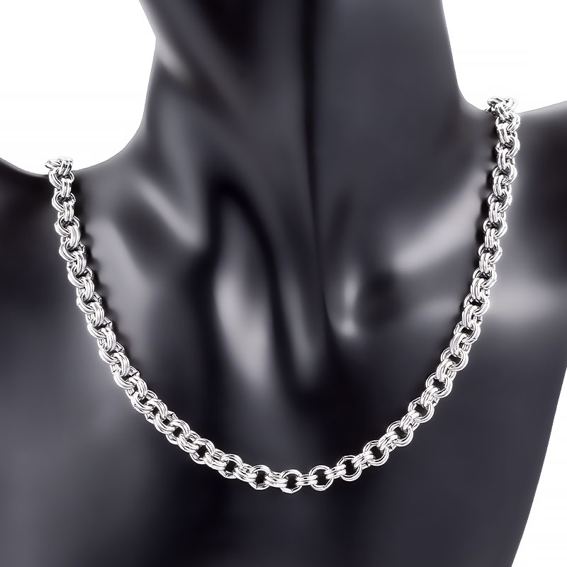 สแตนเลสคู่วงกลมโซ่เครื่องประดับ ทําเอง สร้อยคอสร้อยข้อมือวงกลมเสื้อผ้าโซ่อุปกรณ์เสริม - รูปที่ 2