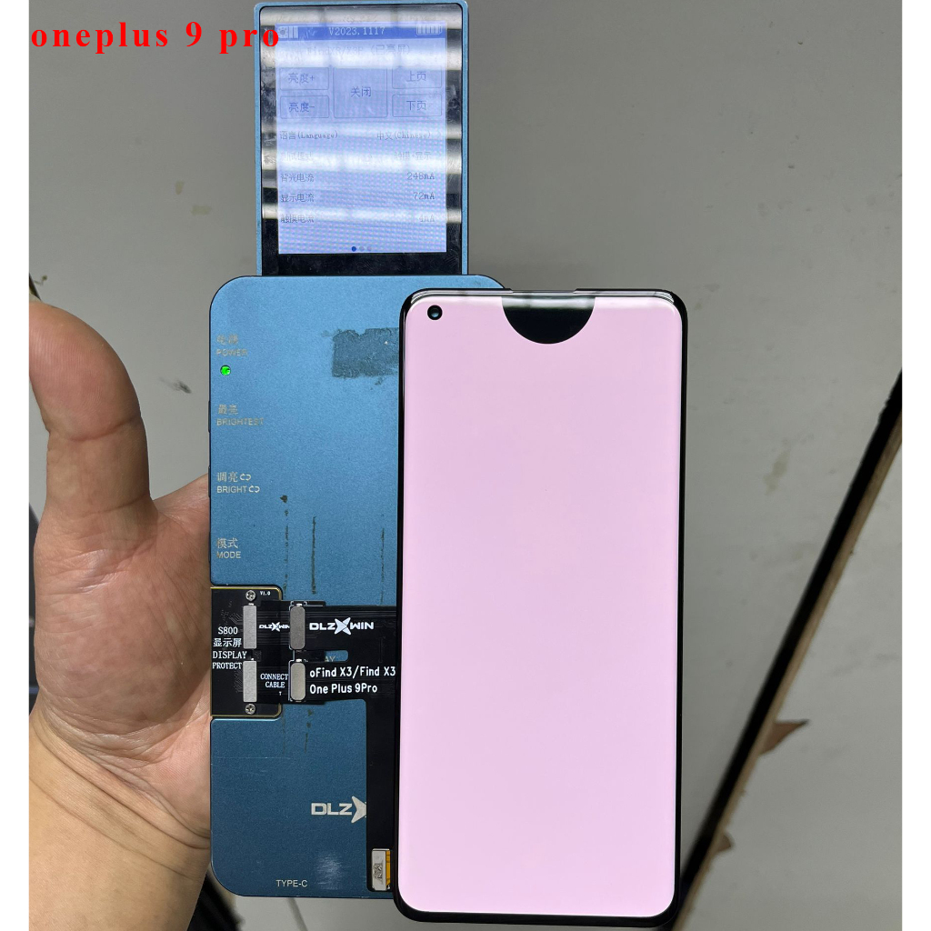 6.7 AMOLED พร้อมหน้าจอ LCD จุดสีดําขนาดใหญ่ไม่มีกรอบสําหรับ OnePlus 9 Pro จอแสดงผล LCD Touch Screen 