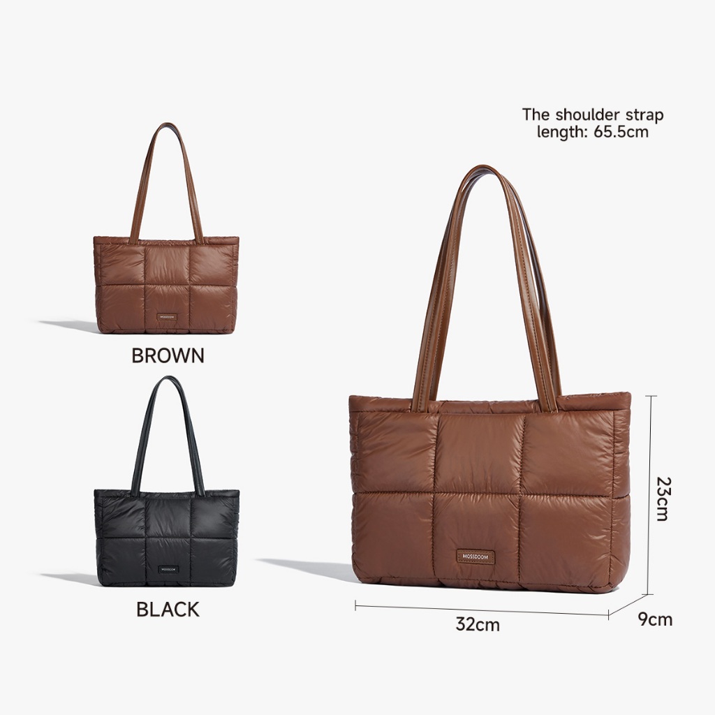 MOSSDOOM Luffie Bag กระเป๋าสะพายไหล่สำหรับผู้หญิง เรียบง่าย มีสไตล์และมีลวดลาย