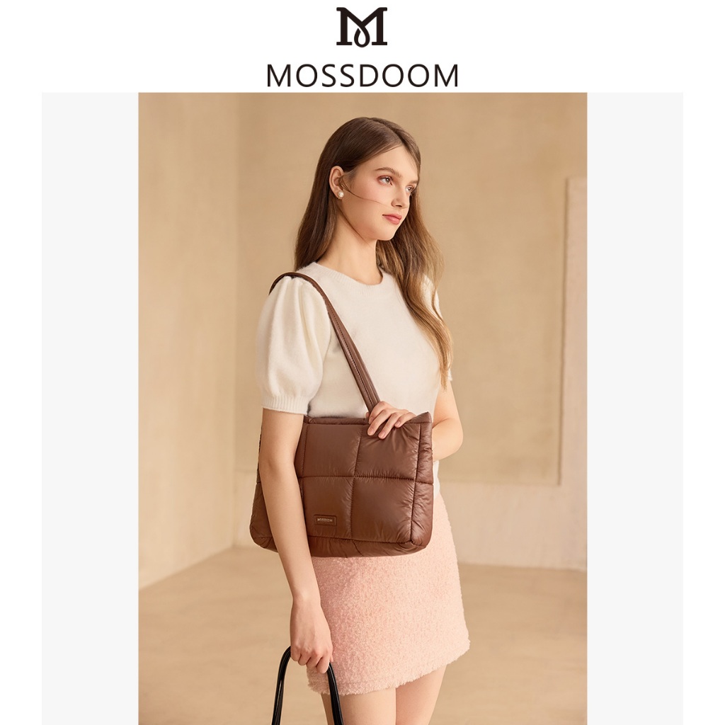 MOSSDOOM Luffie Bag กระเป๋าสะพายไหล่สำหรับผู้หญิง เรียบง่าย มีสไตล์และมีลวดลาย