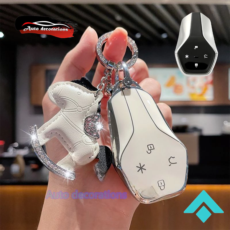 Aion HYPTEC HT เคสกุญแจรถ พวงกุญแจขอบเงิน Aion HYPTEC HT ฝาครอบกุญแจ