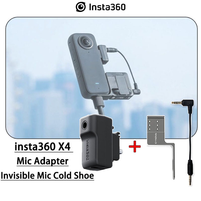 【NEW】Invisible Mic Cold Shoe for Insta360 X4 + Original Mic Adapter Camera Accessories For Insta 360 X4