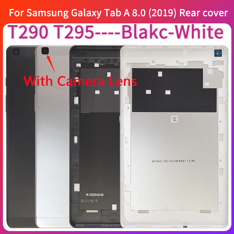 ด้านหลังแผงประตูสําหรับ Samsung Galaxy Tab A 8.0 2019 T290 T295 SM-T290 SM-T295 แบตเตอรี่ฝาครอบกรอบกรณี