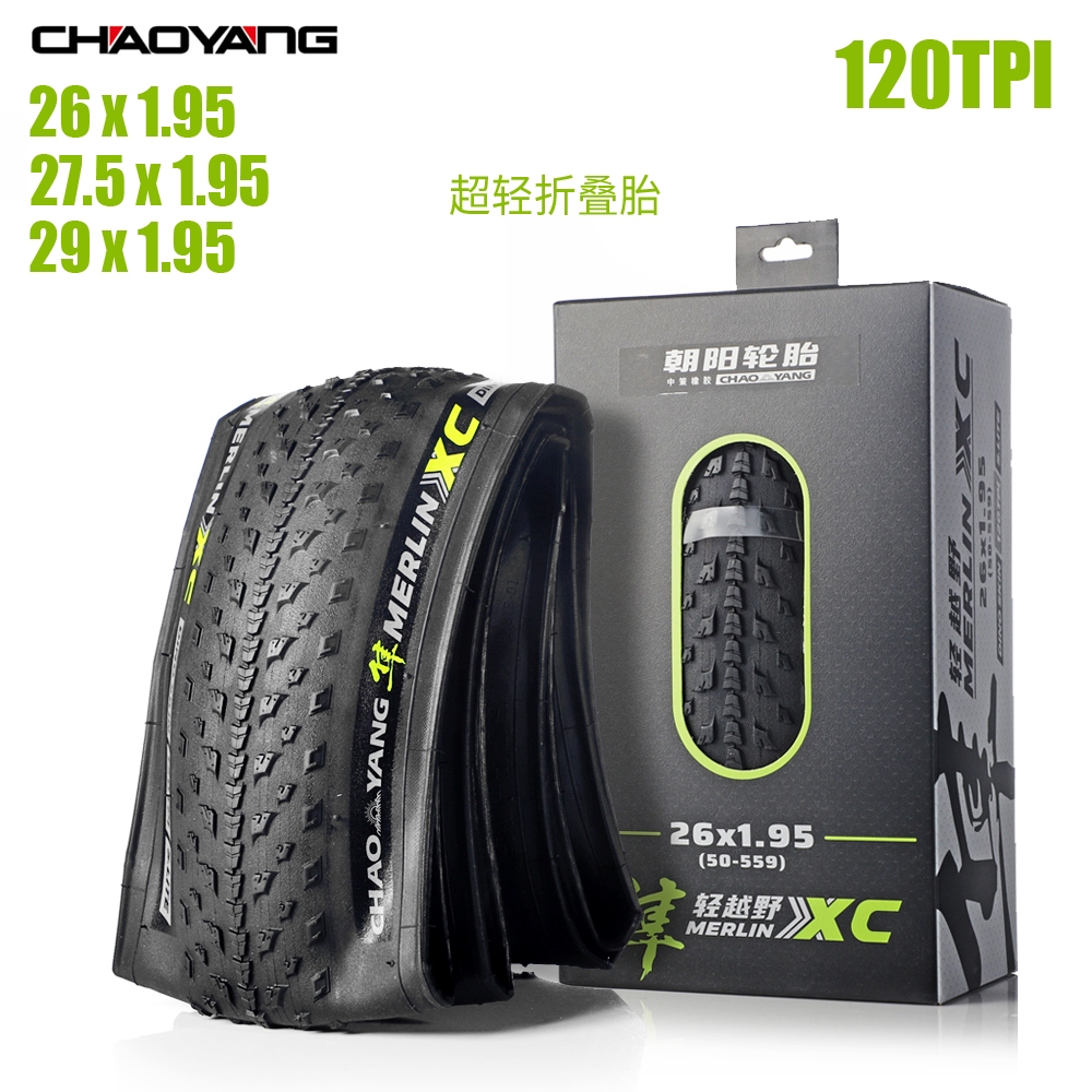 Chaoyang ยางรถจักรยาน 26/27.5/29x1.95 พับประเภท 120TPI 5 เกรดป้องกันการเจาะ XC MTB ยางจักรยานเสือภูเขากล่องเบา