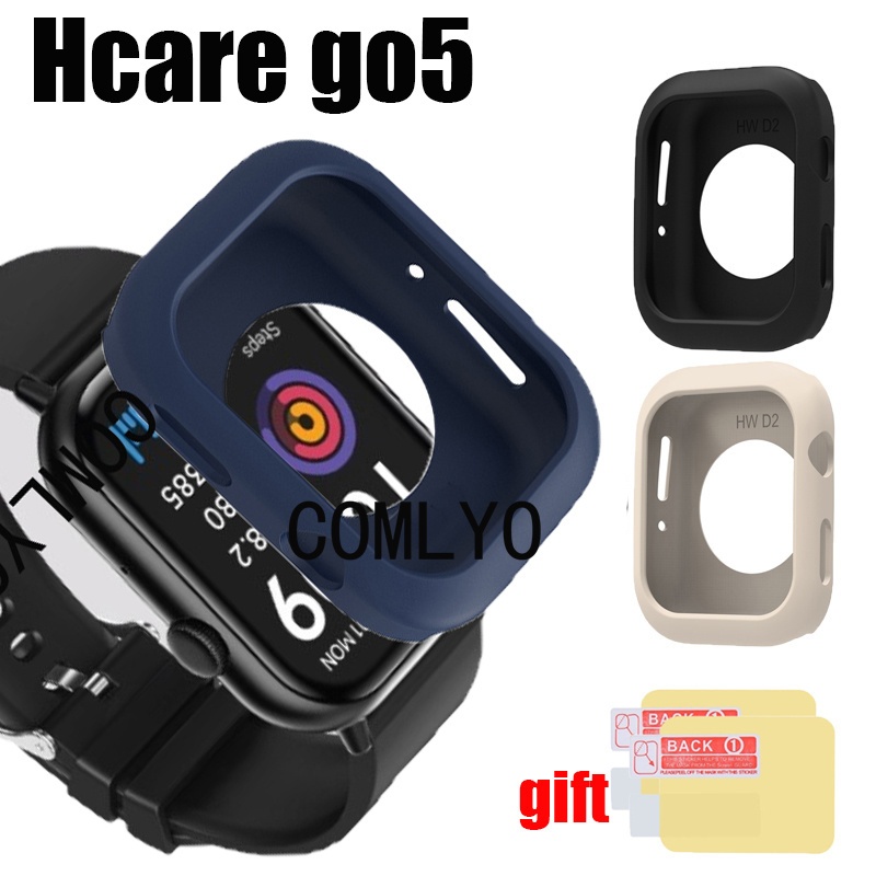สําหรับ HCare Go 5 go5 เคสสมาร์ทวอทช์ป้องกันซิลิโคนอ่อนนุ่มครึ่งฝาครอบฟิล์มป้องกันหน้าจอ