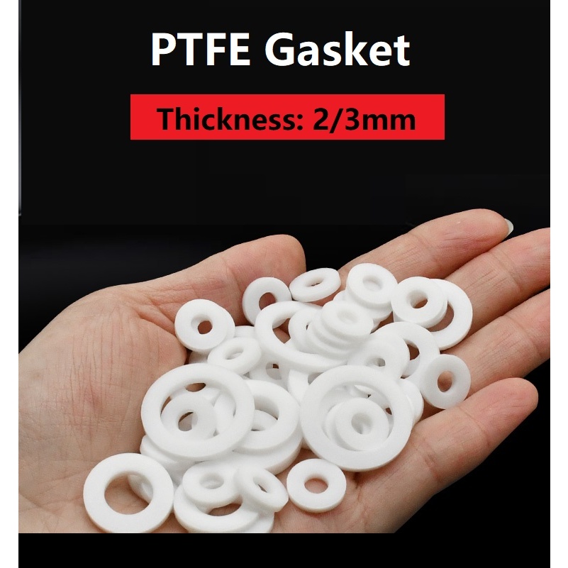 Ptfe ปะเก็น PTFE ปะเก็นปิดผนึกทนอุณหภูมิสูงปะเก็นพลาสติกแหวนความหนา 2/3 มม