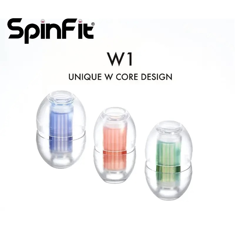 Spinfit W1 ซิลิโคนหูเคล็ดลับ Eartips จดสิทธิบัตร Medical-Grade Double W-Shaped Tube Core สําหรับหูฟั