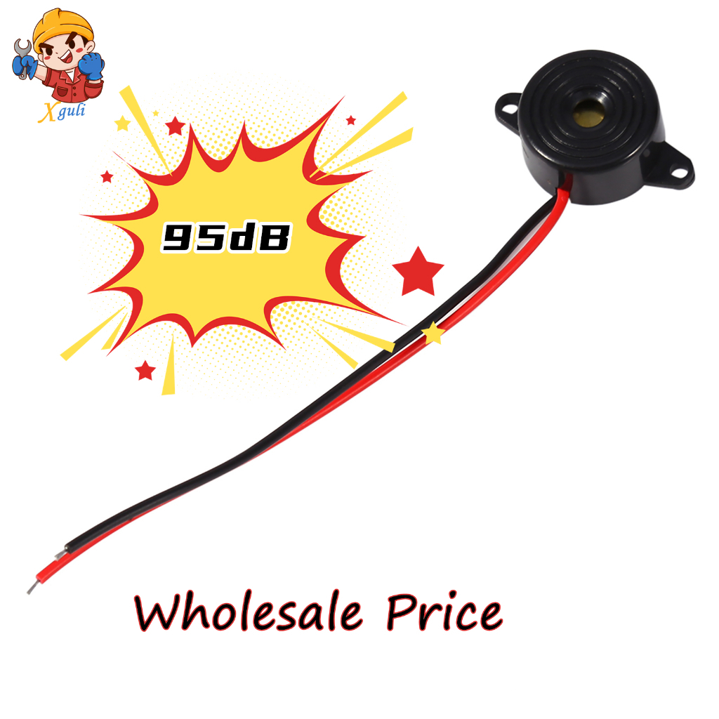 Xguli Cable Alarm 3-24V Buzzer Sound ต่อเนื๋ออง Piezo Tone 100 มม. . เอเล กทรอนนิกส ์