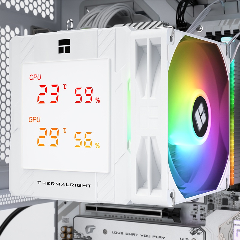 Thermalright PA120 DIGITAL WHITE จอแสดงผล LCD CPU Air Cooling หม้อน้ํา 6 ท่อความร้อนแชสซีระบายความร้อน CPU/CPU ตรวจสอบพร้อมกัน/รองรับ LGA1851/1700/AM5
