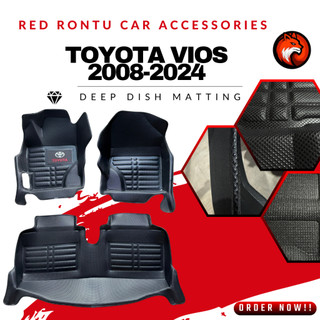2008-2025 Toyota Vios Premium Diamond Deep Dish Car Floor Matting (5D Matting)