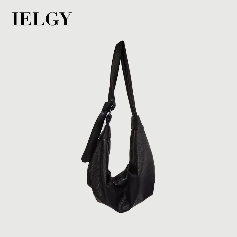 IELGY สุภาพสตรีขนาดใหญ่ความจุ Retro หนังนุ่มจีบ Dumpling กระเป๋าสไตล์ขี้เกียจ Casual All-Match กระเป๋าสะพาย
