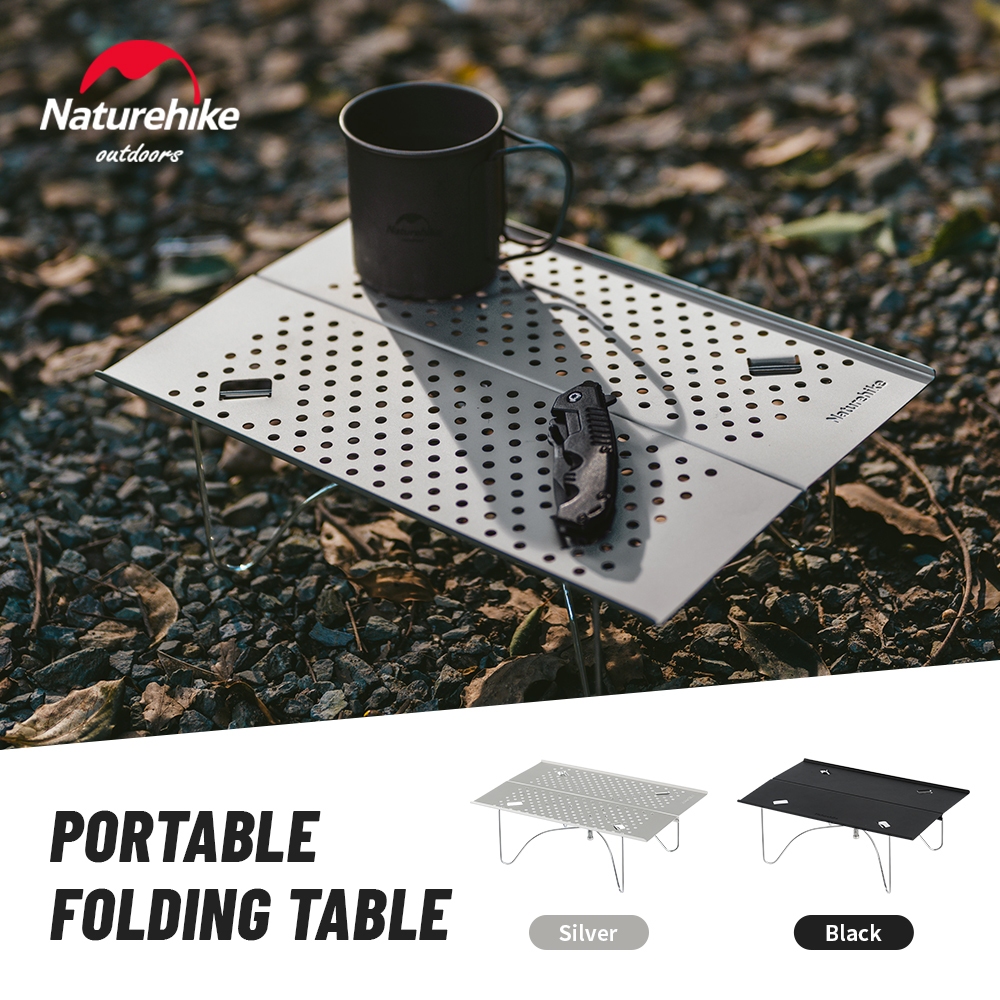 Naturehike Mini Compact Camping ตาราง Ultralight พับกลางแจ้ง Solo ตารางสําหรับ Backpacking Camp เดินป่าชายหาดปิคนิค BBQ