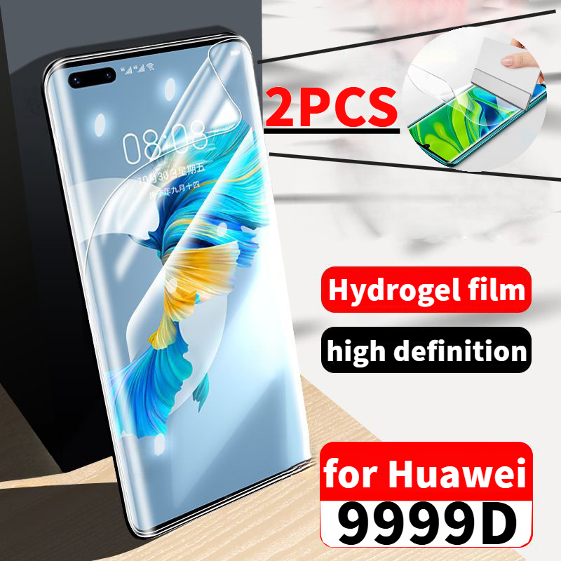 2PCS 9999D ฟิล์มไฮโดรเจลที่มีความคมชัดสูง FOR Huawei Pura 70 P50 P40 P30 P20 Pro P30 Lite P10 Plus M