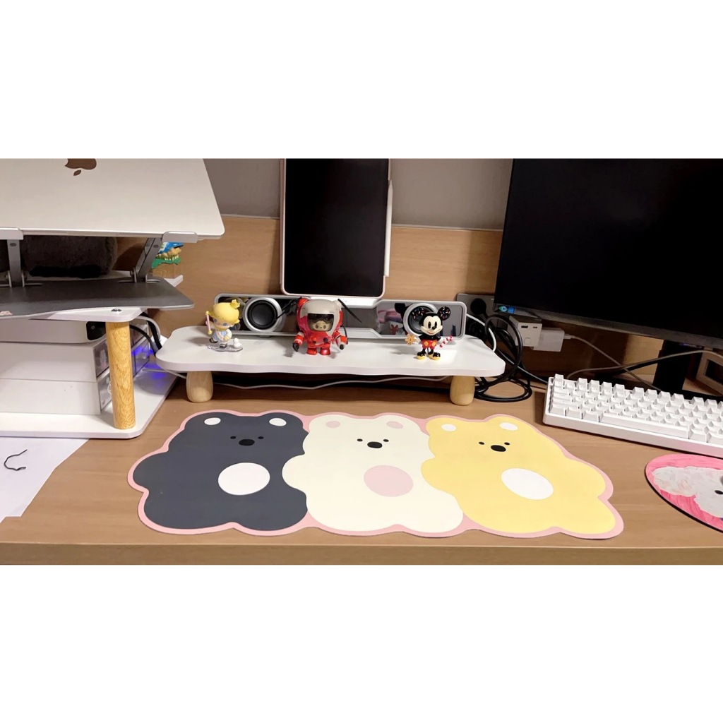 หนังแผ่นรองเมาส์ลูกอมหมีแผ่นรองเมาส์ขนาดใหญ่สาวโต๊ะคอมพิวเตอร์ เบาะ เกมหนัง เบาะ สํานักงานกันน้ําโต๊ะ เบาะ แป้นพิมพ์ เบาะ