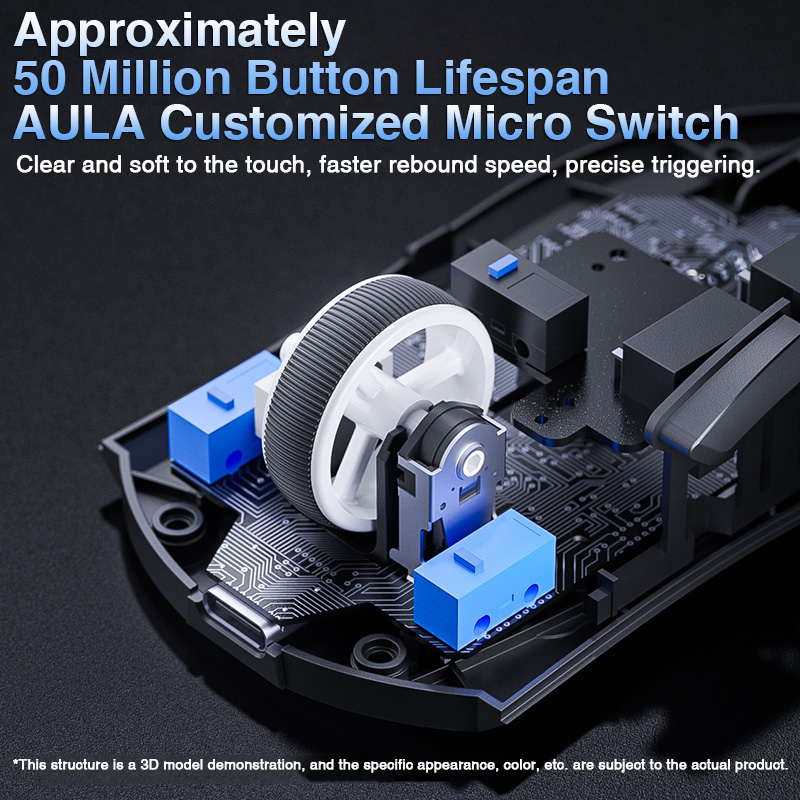 Aula SC380 เมาส์ไร้สาย 59g เมาส์น้ําหนักเบาบลูทูธ/2.4G/Type-C Macro โปรแกรมตามหลักสรีรศาสตร์เกมสํานักงานเม้าส์แม่เหล็กชาร์จที่นั่ง