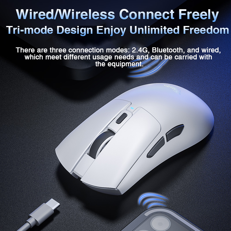 Aula SC380 เมาส์ไร้สาย 59g เมาส์น้ําหนักเบาบลูทูธ/2.4G/Type-C Macro โปรแกรมตามหลักสรีรศาสตร์เกมสํานักงานเม้าส์แม่เหล็กชาร์จที่นั่ง