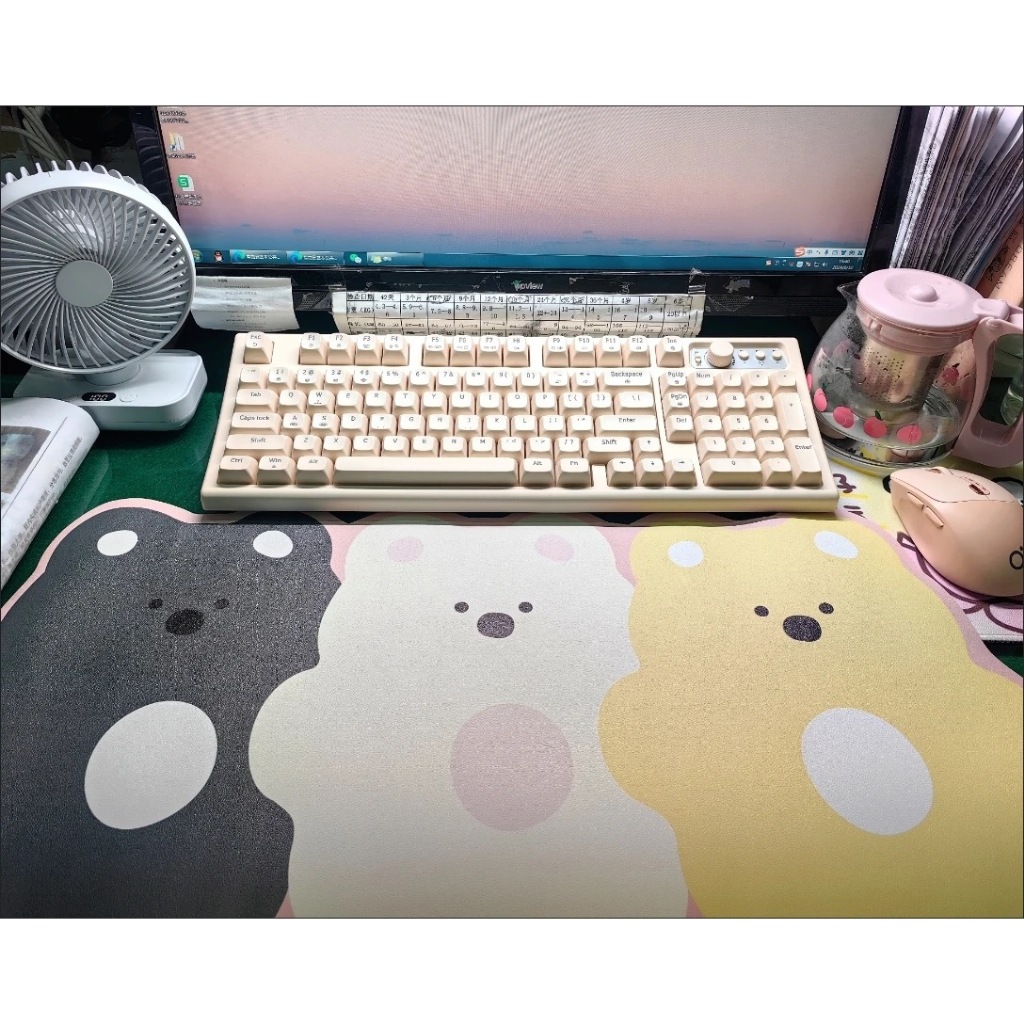หนังแผ่นรองเมาส์ลูกอมหมีแผ่นรองเมาส์ขนาดใหญ่สาวโต๊ะคอมพิวเตอร์ เบาะ เกมหนัง เบาะ สํานักงานกันน้ําโต๊ะ เบาะ แป้นพิมพ์ เบาะ