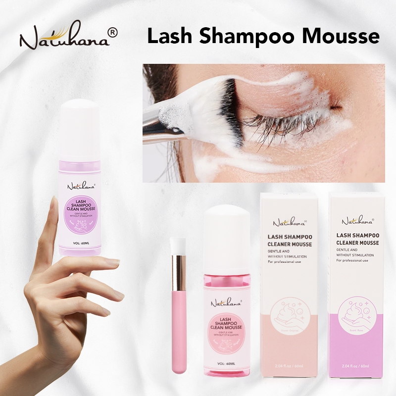 NATUHANA 60ml สะอาดขนตา แชมพู บุคคลต่อขนตา สำหรับต่อขนตา เครื่องมือ