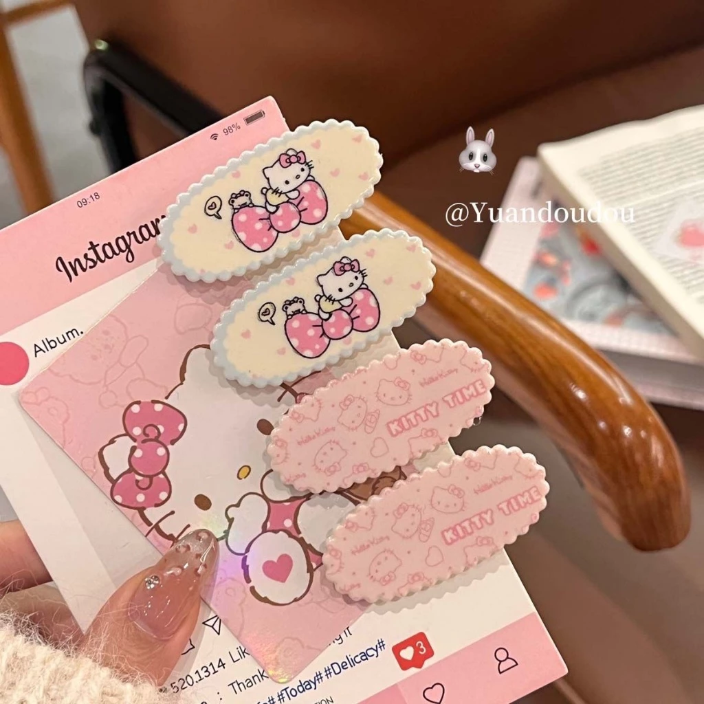 แฟชั่นเกาหลี กิ๊บติดผมแมวคิตตี้สีชมพูหญิง อิน ของขวัญวันเกิดนักเรียนน่ารัก