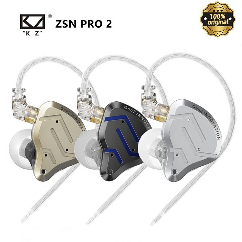 Kz ZSN Pro 2 หูฟังอินเอียร์ 1BA+1DD ไฮบริด ไฮบริด ไฮบริด ไฮไฟ เบส มอนิเตอร์ เอียร์บัด กีฬา ตัดเสียงรบกวน