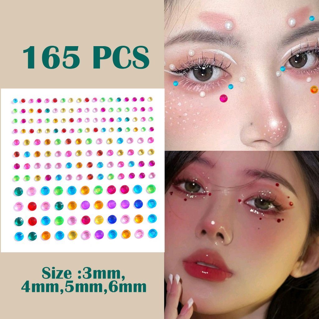 11 สี มีกาวในตัว เล็บ สติ๊กเกอร์เพชรติดหน้า แกะติดได้เลย สติ๊กเกอร์เพชร เพชรติดหน้า 3D