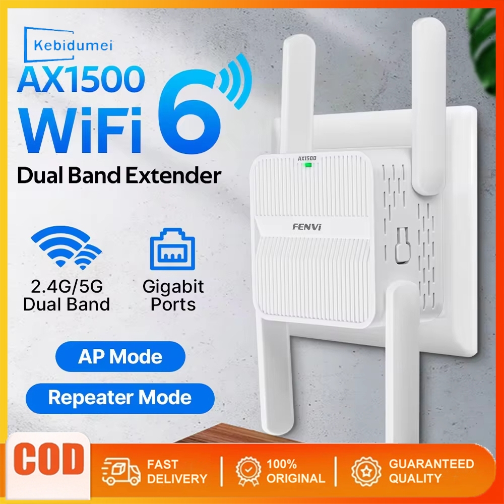 [Youyue] Wifi 6 AX1500 WiFi Repeater Dual Band 2.4G&5GHz 1500Mbps Wireless Wi-Fi Extender Router 4*2