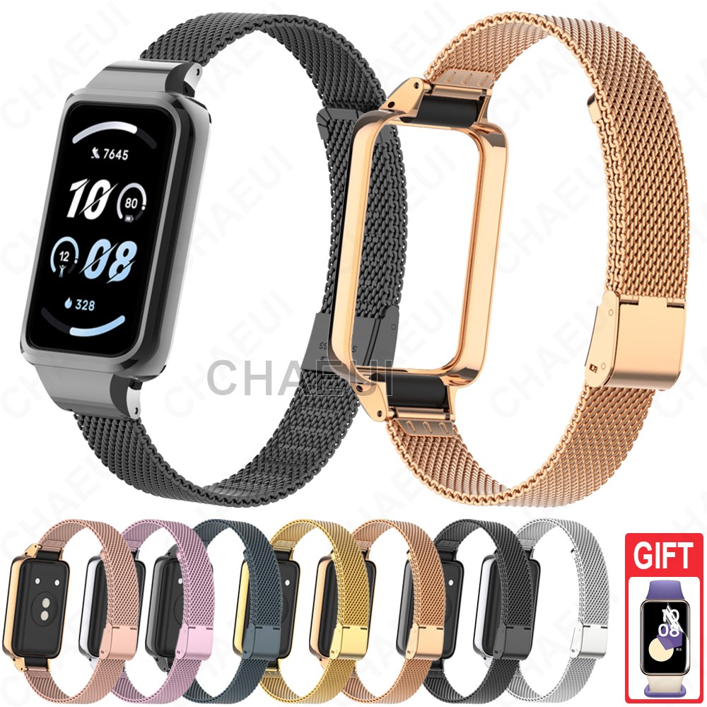 สายโลหะพร้อมเคสอุปกรณ์เสริมสร้อยข้อมือสแตนเลสสําหรับ Honor Band 9