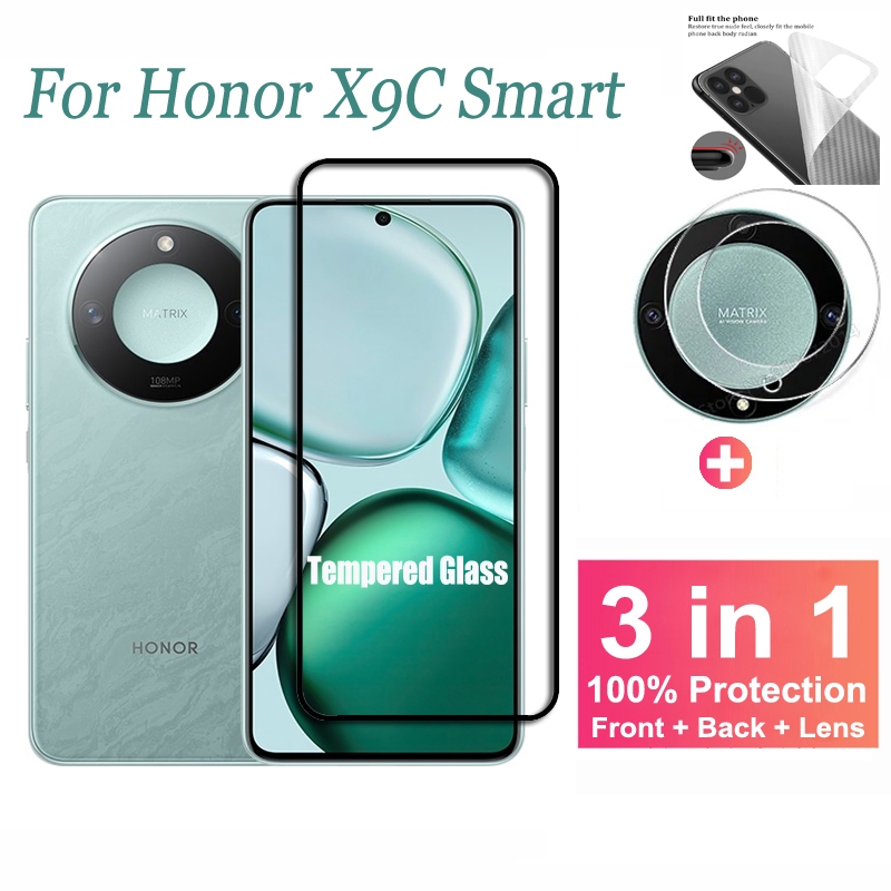 3 ใน 1 ฟิล์มกระจก  Honor X9C Smart ฟิล์มกันรอยหน้าจอ สําหรับ Honor X9C Smart X9A X9B X8A X8B X8 X7A 