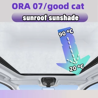 Ora 07/good cat บังแดด ม่านบังแดด uv ฉนวนกันความร้อน การติดตั้งไฟฟ้าสถิต ดำและขาว sunroof sunshade ของแต่งรถ ของแต่งรถยนต