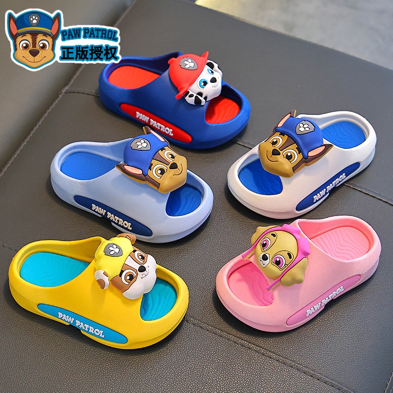 paw patrol รองเท้าแตะ พื้นนิ่ม ลายการ์ตูนทีม เหมาะกับใส่ในบ้าน สําหรับเด็กผู้ชาย และเด็กผู้หญิง
