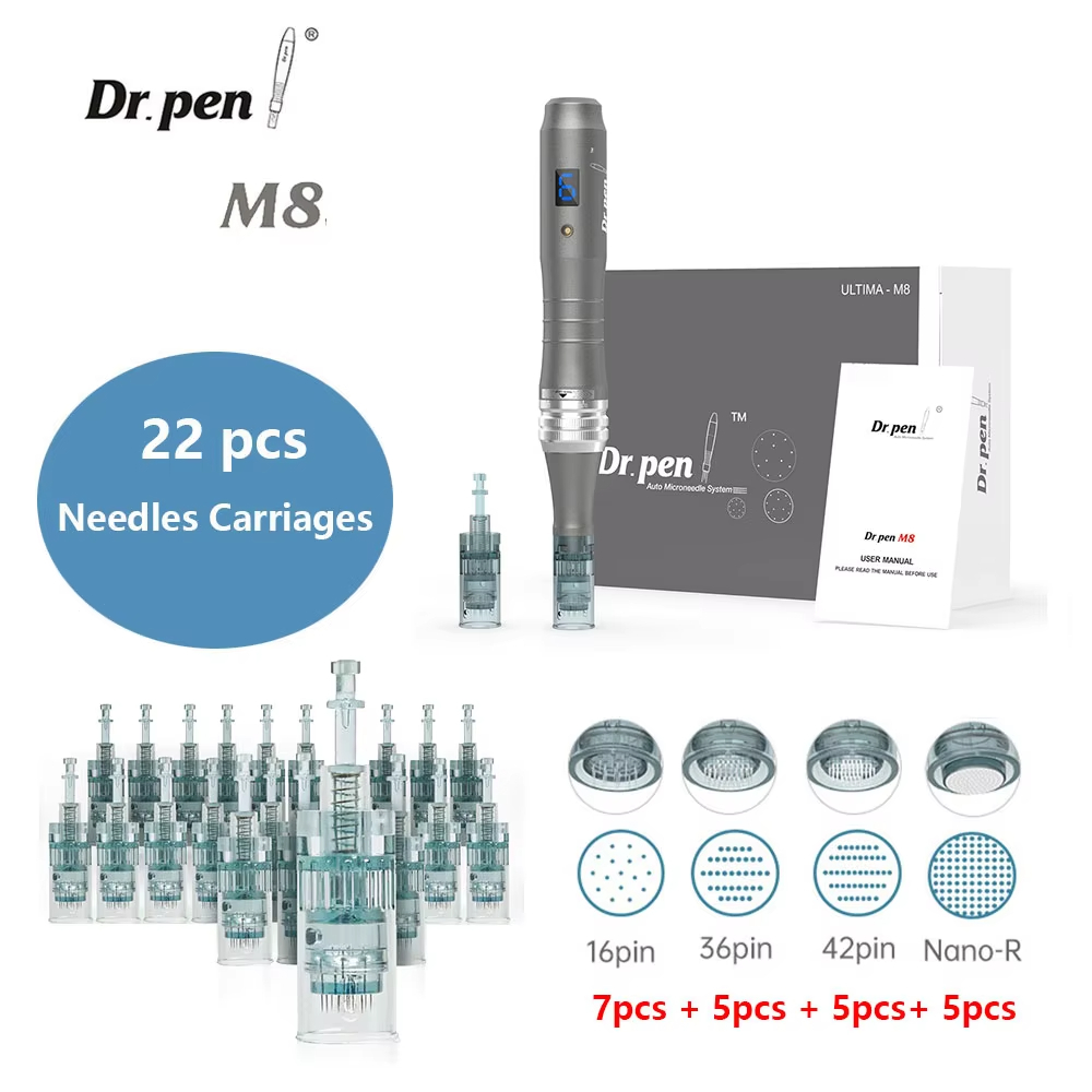 Wireless Ultima Dr.Pen M8 จอแสดงผลดิจิตอลระดับมืออาชีพ Microneedleing Serum Applicator ฉีดปากกากรดไฮยาลูโรนิกดูแลผิว